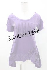 GHOST of HARLEM / スパンコール半袖カットソー F 紫 H-25-03-10-1027-GL-TO-KB-ZH