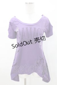 GHOST of HARLEM / スパンコール半袖カットソー F 紫 H-25-03-10-1027-GL-TO-KB-ZH