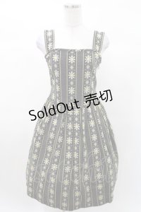 Jane Marple / マーガレットジャガードスクエアドレス M ブラック H-25-03-10-1004-JM-OP-KB-ZH