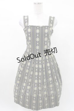 画像1: Jane Marple / マーガレットジャガードスクエアドレス M ブラック H-25-03-10-1004-JM-OP-KB-ZH