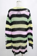 画像3: KILL STAR / Liqorice Knit Sweater XS 黒×ピンク×ミント×イエロー H-25-03-10-006-SL-TO-KB-ZH (3)