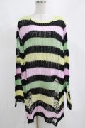 KILL STAR / Liqorice Knit Sweater L 黒×ピンク×ミント×イエロー H-25-03-10-068-SL-TO-KB-ZT206