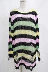 画像1: 【SALE】KILL STAR / Liqorice Knit Sweater L 黒×ピンク×ミント×イエロー H-25-03-10-068-SL-TO-KB-ZT206 (1)