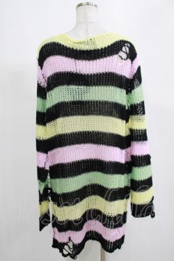 画像3: KILL STAR / Liqorice Knit Sweater L 黒×ピンク×ミント×イエロー H-25-03-10-068-SL-TO-KB-ZT206