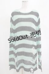 KILL STAR / After Eight Knit Sweater S 黒×ミントグリーン H-25-03-10-069-SL-TO-KB-ZI