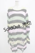 KILL STAR / Liqorice Knit Sweater L 黒×ピンク×ミント×イエロー H-25-03-10-070-SL-TO-KB-ZY