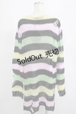 画像3: KILL STAR / Liqorice Knit Sweater L 黒×ピンク×ミント×イエロー H-25-03-10-070-SL-TO-KB-ZY