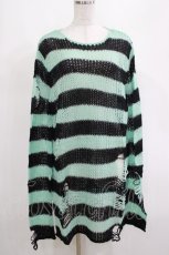 画像1: 【SALE】KILL STAR / After Eight Knit Sweater S 黒×ミントグリーン H-25-03-10-071-SL-TO-KB-ZT206 (1)