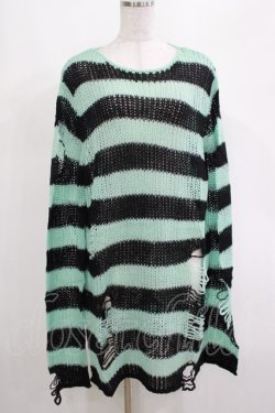 画像1: KILL STAR / After Eight Knit Sweater S 黒×ミントグリーン H-25-03-10-071-SL-TO-KB-ZT206