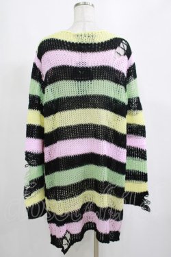 画像3: KILL STAR / Liqorice Knit Sweater L 黒×ピンク×ミント×イエロー H-25-03-10-072-SL-TO-KB-ZH