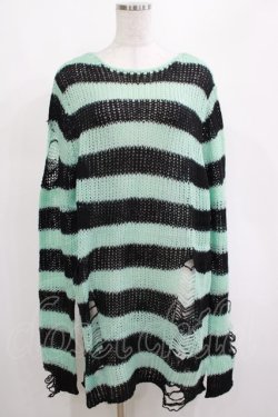 画像1: KILL STAR / After Eight Knit Sweater S 黒×ミントグリーン H-25-03-10-073-SL-TO-KB-OS