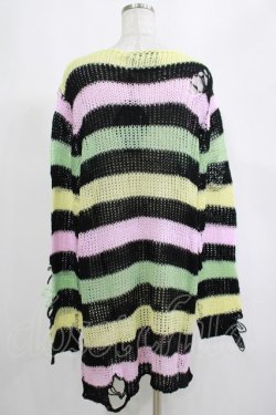 画像3: KILL STAR / Liqorice Knit Sweater L 黒×ピンク×ミント×イエロー H-25-03-10-074-SL-TO-KB-ZH