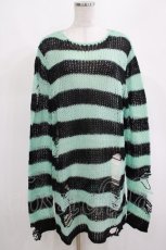 画像1: 【SALE】KILL STAR / After Eight Knit Sweater S 黒×ミントグリーン H-25-03-10-075-SL-TO-KB-ZT051 (1)