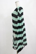 画像2: 【SALE】KILL STAR / After Eight Knit Sweater S 黒×ミントグリーン H-25-03-10-075-SL-TO-KB-ZT051 (2)