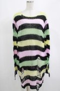 KILL STAR / Liqorice Knit Sweater L 黒×ピンク×ミント×イエロー H-25-03-10-076-SL-TO-KB-ZH