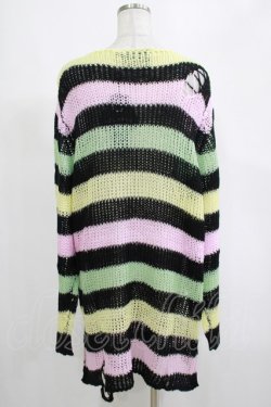 画像3: KILL STAR / Liqorice Knit Sweater L 黒×ピンク×ミント×イエロー H-25-03-10-076-SL-TO-KB-ZH