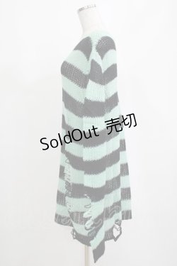 画像2: KILL STAR / After Eight Knit Sweater S 黒×ミントグリーン H-25-03-10-077-SL-TO-KB-ZY