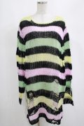 KILL STAR / Liqorice Knit Sweater L 黒×ピンク×ミント×イエロー H-25-03-10-078-SL-TO-KB-ZH