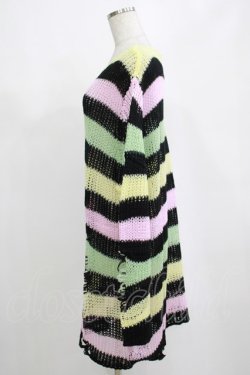 画像2: KILL STAR / Liqorice Knit Sweater L 黒×ピンク×ミント×イエロー H-25-03-10-078-SL-TO-KB-ZH