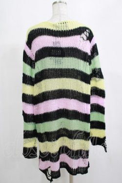 画像3: KILL STAR / Liqorice Knit Sweater L 黒×ピンク×ミント×イエロー H-25-03-10-078-SL-TO-KB-ZH