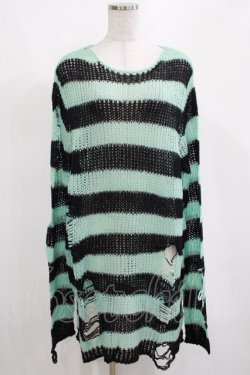 画像1: KILL STAR / After Eight Knit Sweater M 黒×ミントグリーン H-25-03-10-079-SL-TO-KB-ZI