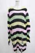 KILL STAR / Liqorice Knit Sweater L 黒×ピンク×ミント×イエロー H-25-03-10-080-SL-TO-KB-OS