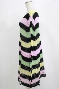 画像2: KILL STAR / Liqorice Knit Sweater L 黒×ピンク×ミント×イエロー H-25-03-10-080-SL-TO-KB-OS