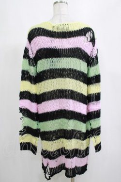 画像3: KILL STAR / Liqorice Knit Sweater L 黒×ピンク×ミント×イエロー H-25-03-10-080-SL-TO-KB-OS