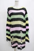KILL STAR / Liqorice Knit Sweater XS 黒×ピンク×ミント×イエロー H-25-03-10-009-SL-TO-KB-ZH