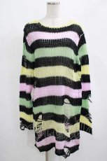 画像1: KILL STAR / Liqorice Knit Sweater XS 黒×ピンク×ミント×イエロー H-25-03-10-009-SL-TO-KB-ZH (1)