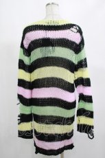 画像3: KILL STAR / Liqorice Knit Sweater XS 黒×ピンク×ミント×イエロー H-25-03-10-009-SL-TO-KB-ZH (3)