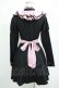 画像3: DARK IN LOVE / Gothic lolita pink ruffle neck princess dress XS ブラック×ピンク H-25-03-10-001-PU-OP-KB-ZH (3)