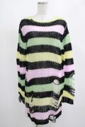 KILL STAR / Liqorice Knit Sweater XS 黒×ピンク×ミント×イエロー H-25-03-10-011-SL-TO-KB-ZH