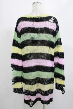 画像3: KILL STAR / Liqorice Knit Sweater XS 黒×ピンク×ミント×イエロー H-25-03-10-011-SL-TO-KB-ZH