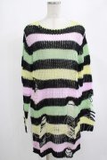 KILL STAR / Liqorice Knit Sweater XS 黒×ピンク×ミント×イエロー H-25-03-10-012-SL-TO-KB-ZH
