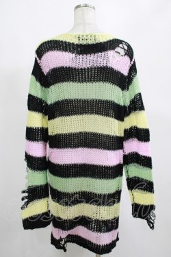 画像3: KILL STAR / Liqorice Knit Sweater XS 黒×ピンク×ミント×イエロー H-25-03-10-012-SL-TO-KB-ZH
