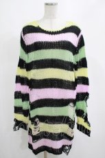 画像1: 【SALE】KILL STAR / Liqorice Knit Sweater S 黒×ピンク×ミント×イエロー H-25-03-10-014-SL-TO-KB-ZT206 (1)