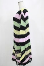 画像2: 【SALE】KILL STAR / Liqorice Knit Sweater S 黒×ピンク×ミント×イエロー H-25-03-10-014-SL-TO-KB-ZT206 (2)