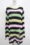 KILL STAR / Liqorice Knit Sweater M 黒×ピンク×ミント×イエロー H-25-03-10-015-SL-TO-KB-ZY