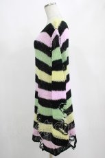 画像2: KILL STAR / Liqorice Knit Sweater M 黒×ピンク×ミント×イエロー H-25-03-10-015-SL-TO-KB-ZT613 (2)