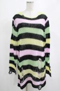 KILL STAR / Liqorice Knit Sweater S 黒×ピンク×ミント×イエロー H-25-03-10-017-SL-TO-KB-ZY