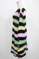画像2: KILL STAR / Liqorice Knit Sweater S 黒×ピンク×ミント×イエロー H-25-03-10-017-SL-TO-KB-ZT613 (2)