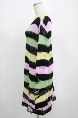画像2: KILL STAR / Liqorice Knit Sweater S 黒×ピンク×ミント×イエロー H-25-03-10-017-SL-TO-KB-ZY