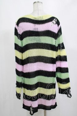 画像3: KILL STAR / Liqorice Knit Sweater S 黒×ピンク×ミント×イエロー H-25-03-10-017-SL-TO-KB-ZY