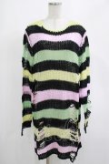 KILL STAR / Liqorice Knit Sweater M 黒×ピンク×ミント×イエロー H-25-03-10-018-SL-TO-KB-ZH