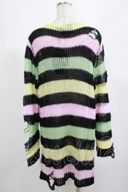 画像3: KILL STAR / Liqorice Knit Sweater M 黒×ピンク×ミント×イエロー H-25-03-10-018-SL-TO-KB-ZH
