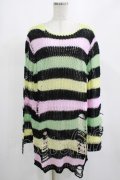 KILL STAR / Liqorice Knit Sweater M 黒×ピンク×ミント×イエロー H-25-03-10-020-SL-TO-KB-ZH
