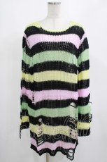 画像1: KILL STAR / Liqorice Knit Sweater M 黒×ピンク×ミント×イエロー H-25-03-10-020-SL-TO-KB-ZH (1)