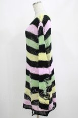 画像2: KILL STAR / Liqorice Knit Sweater M 黒×ピンク×ミント×イエロー H-25-03-10-020-SL-TO-KB-ZH (2)