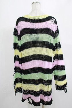 画像3: KILL STAR / Liqorice Knit Sweater M 黒×ピンク×ミント×イエロー H-25-03-10-020-SL-TO-KB-ZH